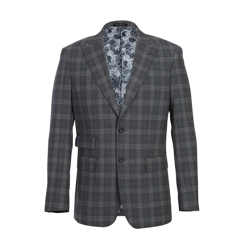English Laundry EL72-58-093 Gray Check Peak Wool Suit