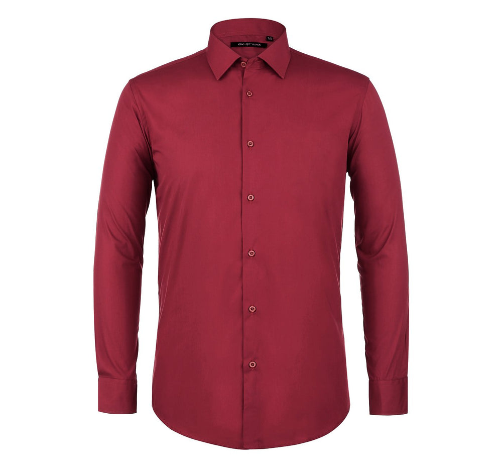 TC626 Men's Classic Fit Long Sleeve Spread Collar Dress Shirt