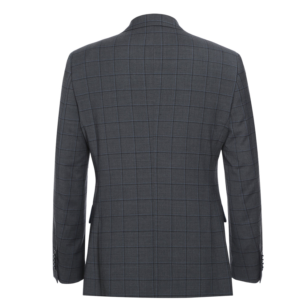 EL62-63-095 Charcoal Checked Wool Suit