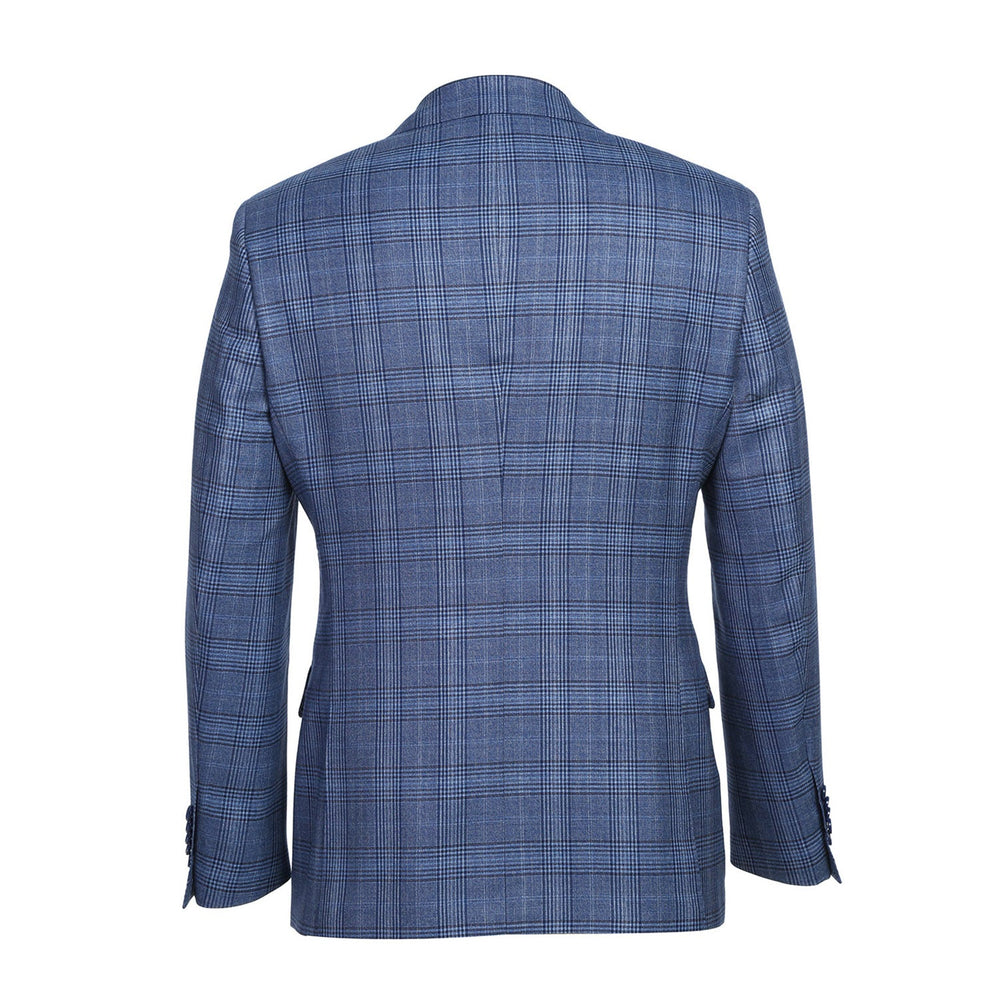 EL72-60-400 Pale Denim Glen Check Wool Suit