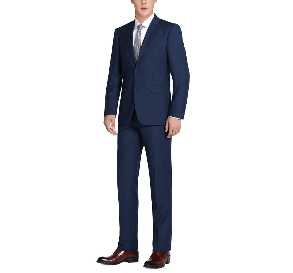 201-18 Men's 2-Piece Slim Fit Single Breasted Notch Lapel Suit
