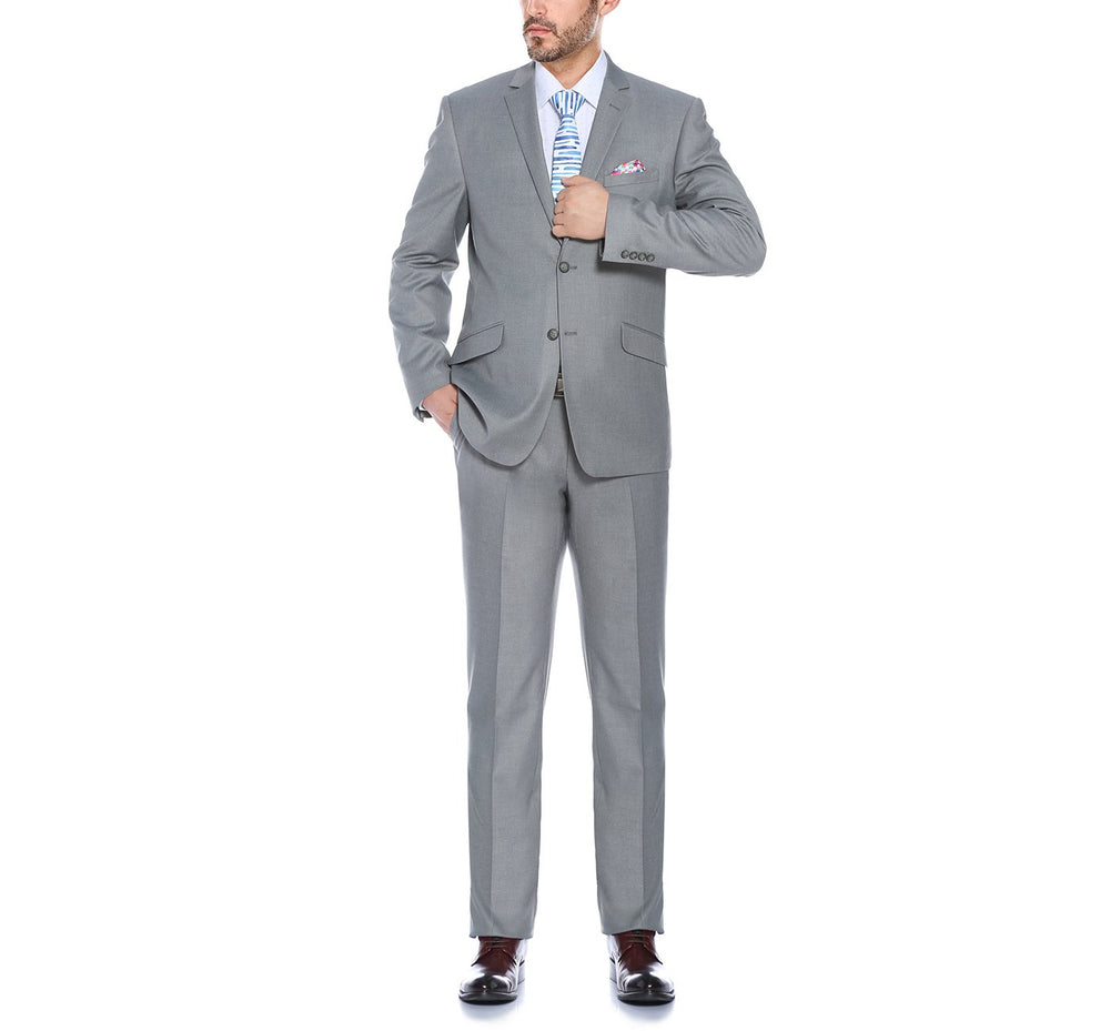 2110-2 Men's Slim Fit Solid Stretch 2-Piece Suit