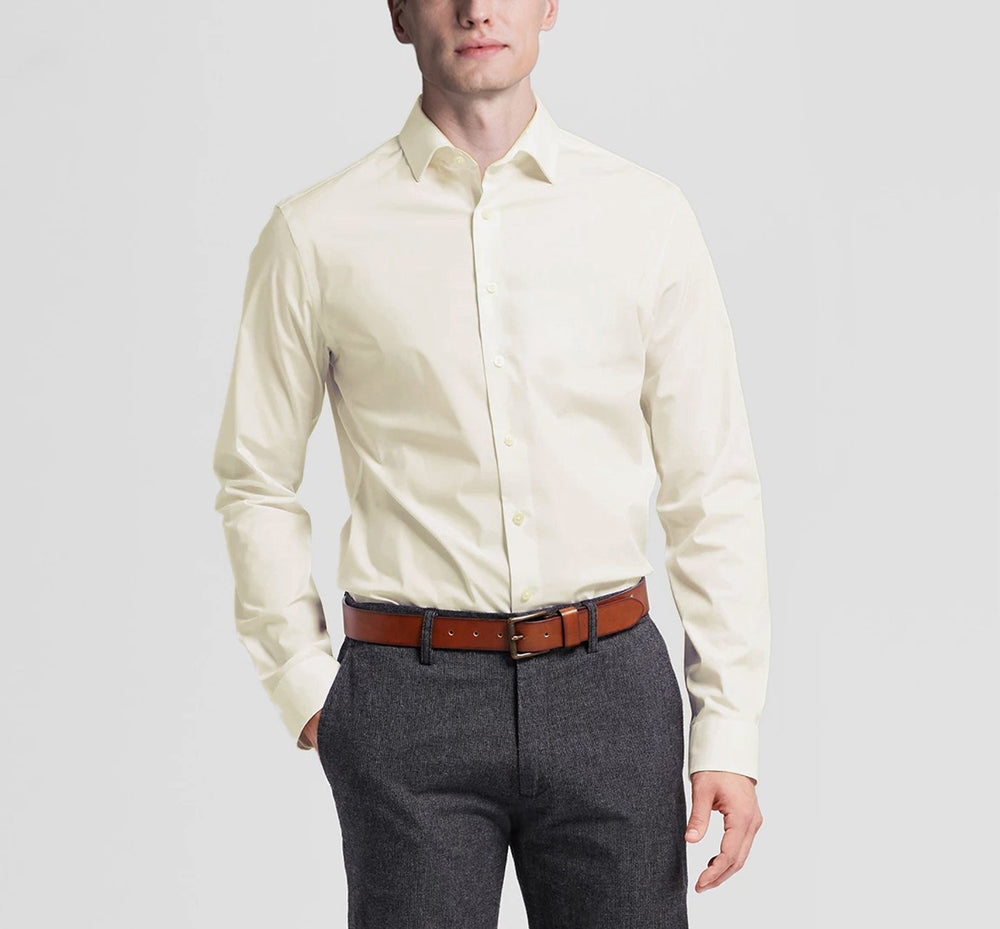 TC645 Men's Classic Fit Long Sleeve Spread Collar Dress Shirt