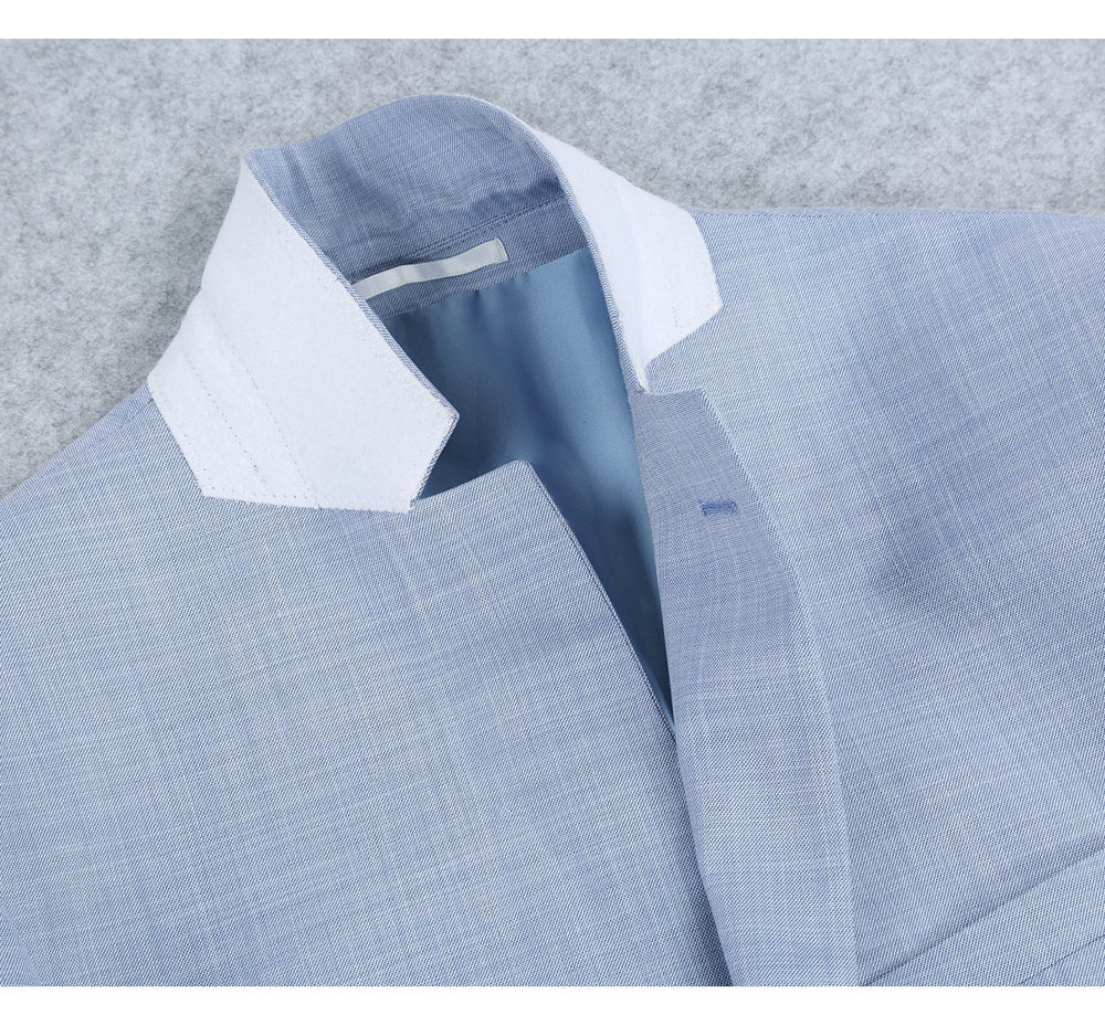 203-9 Men's 2-Piece Slim Fit Notch Lapel Solid Suit