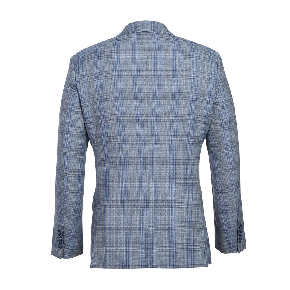 English Laundry EL72-68-401 Light Gray with Blue Check Wool Suit