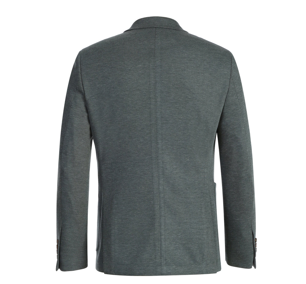 PF21-4 Men's Slim Fit Half-Canvas Solid Gray Suit Jacket