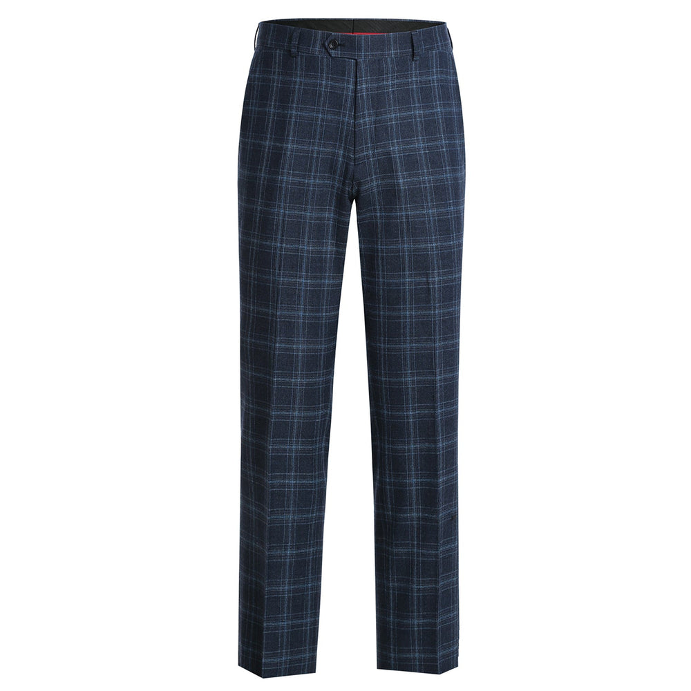 562-4 Men's Slim Fit Wool Stretch Checked Suits