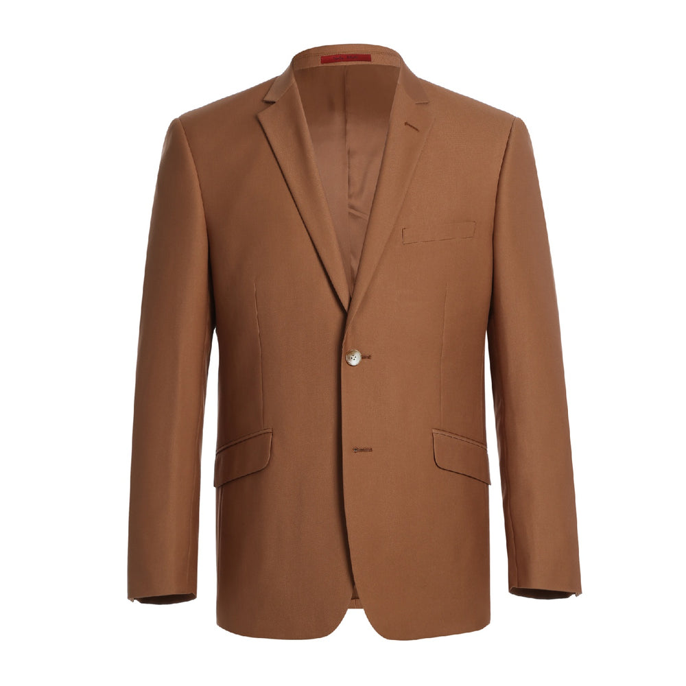 201-106 Men's Brown 2-Piece Single Breasted Notch Lapel Slim Suit