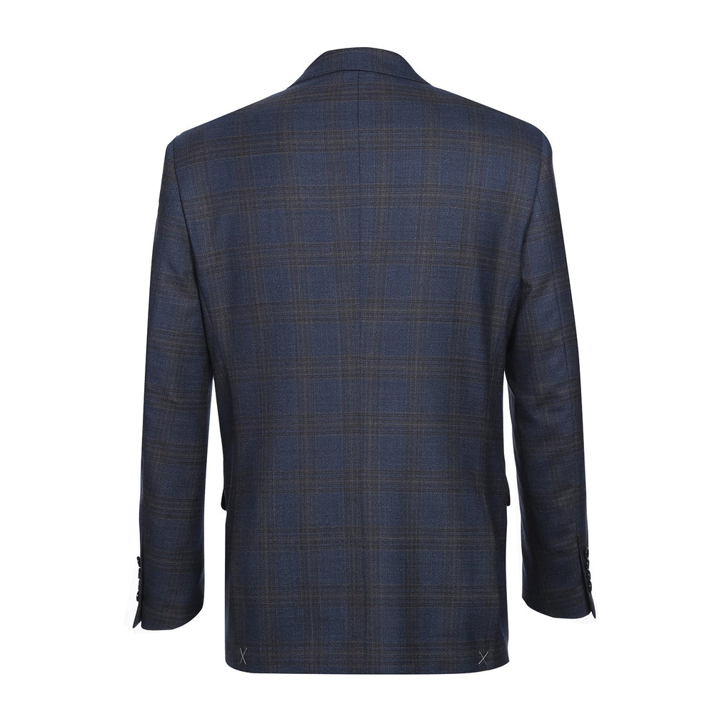 562-7 Men's 3-Piece Wool Stretch Checked Suits