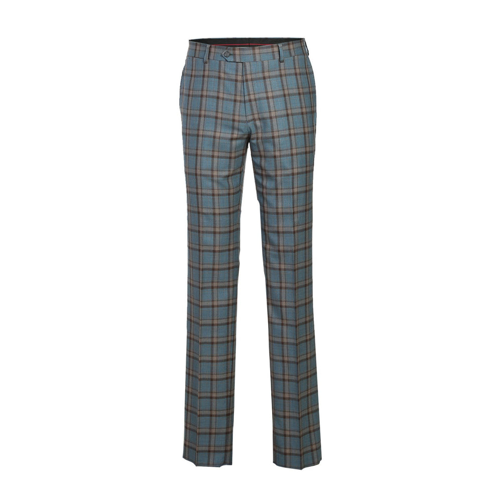English Laundry EL72-57-470 Light Gray with Bronze Stereoscopic-Grid Wool Suit