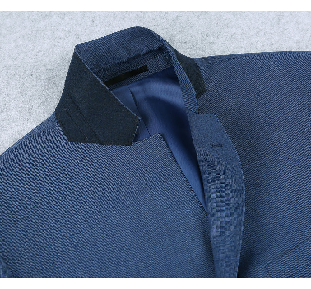 557-1 Men's 2-Piece Slim Fit Single Breasted Wool Suit