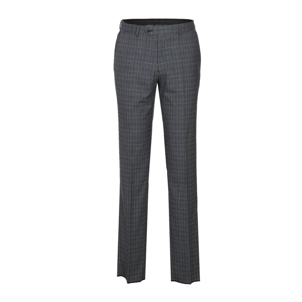 82-58-002EL Double-Breasted Gray with Blue Glen Check Suit