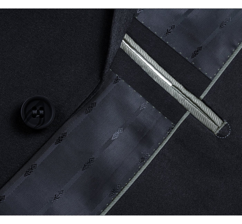 201-2 Men's Dark Navy 2-Piece Single Breasted Notch Lapel Suit