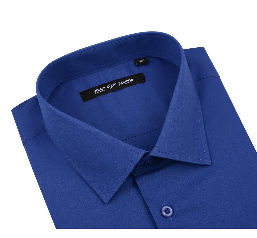 TC635 Men's Classic Fit Long Sleeve Spread Collar Dress Shirt