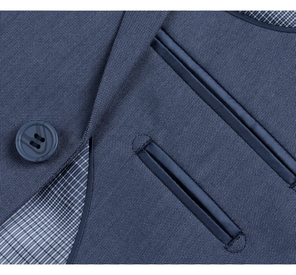 203-19 Men's 2-Piece Slim Fit Notch Lapel Solid Suit