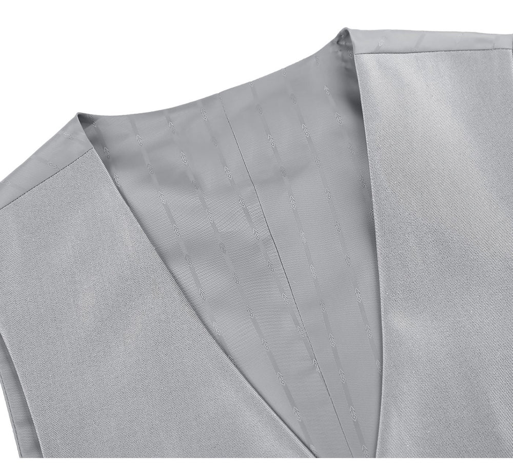 207-2 Men's Formal Regular Fit Suit Vest Sharkskin Waistcoat