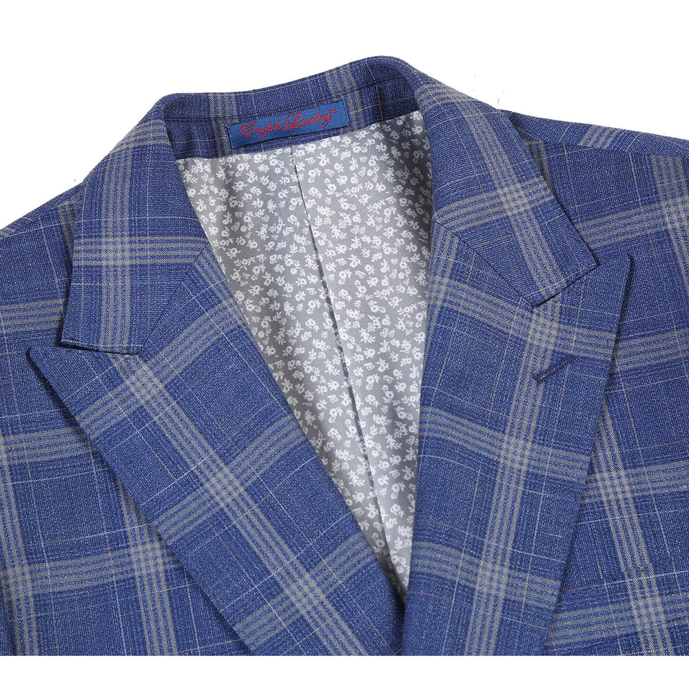 English Laundry 82-60-400EL Blue with Marigold Check Suit