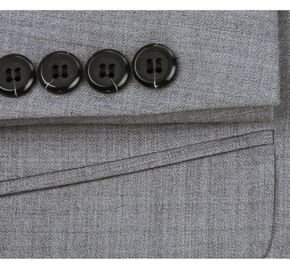 508-5 Men's Grey 2-Piece Notch Lapel Wool Suit
