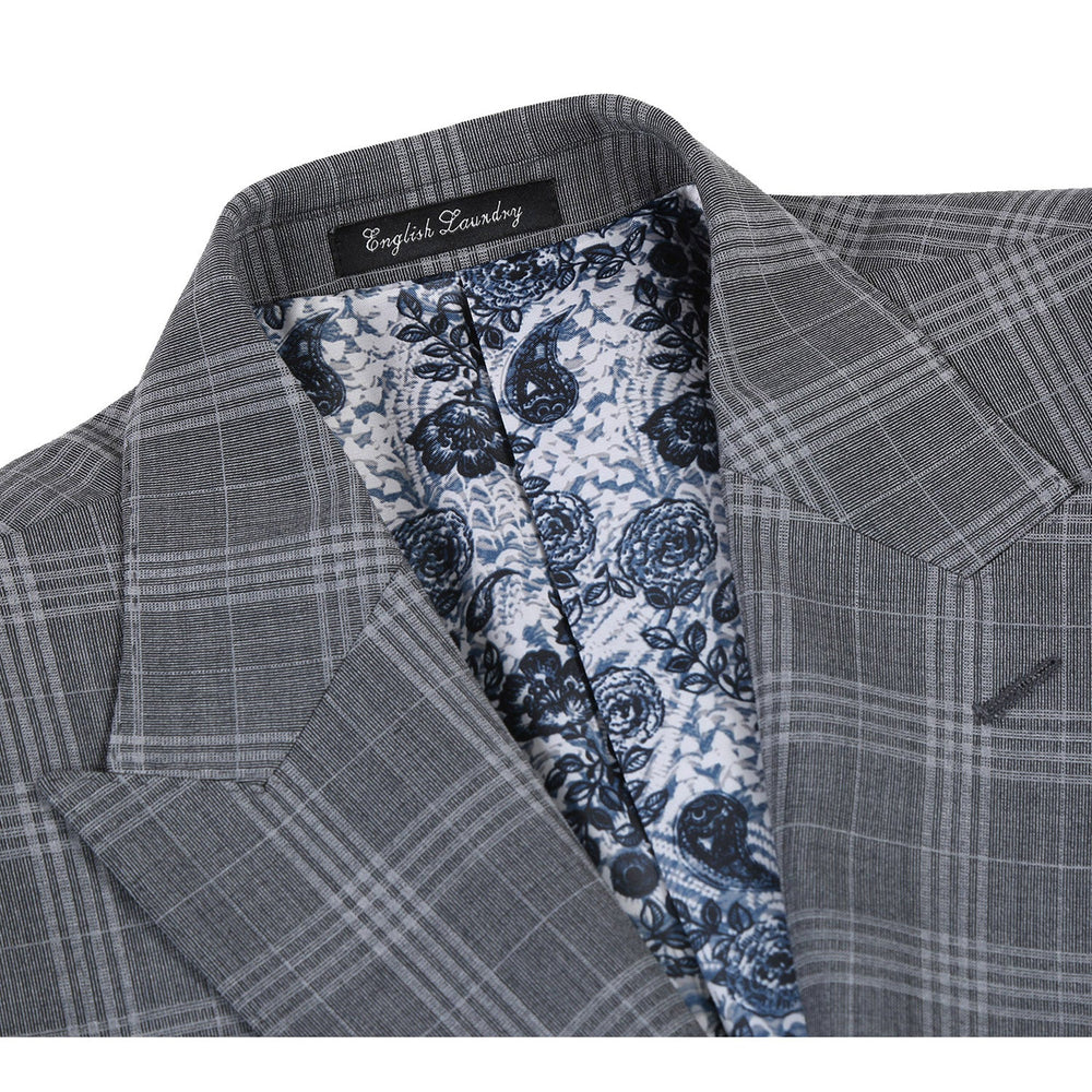 EL72-58-093 Gray Check Peak Wool Suit