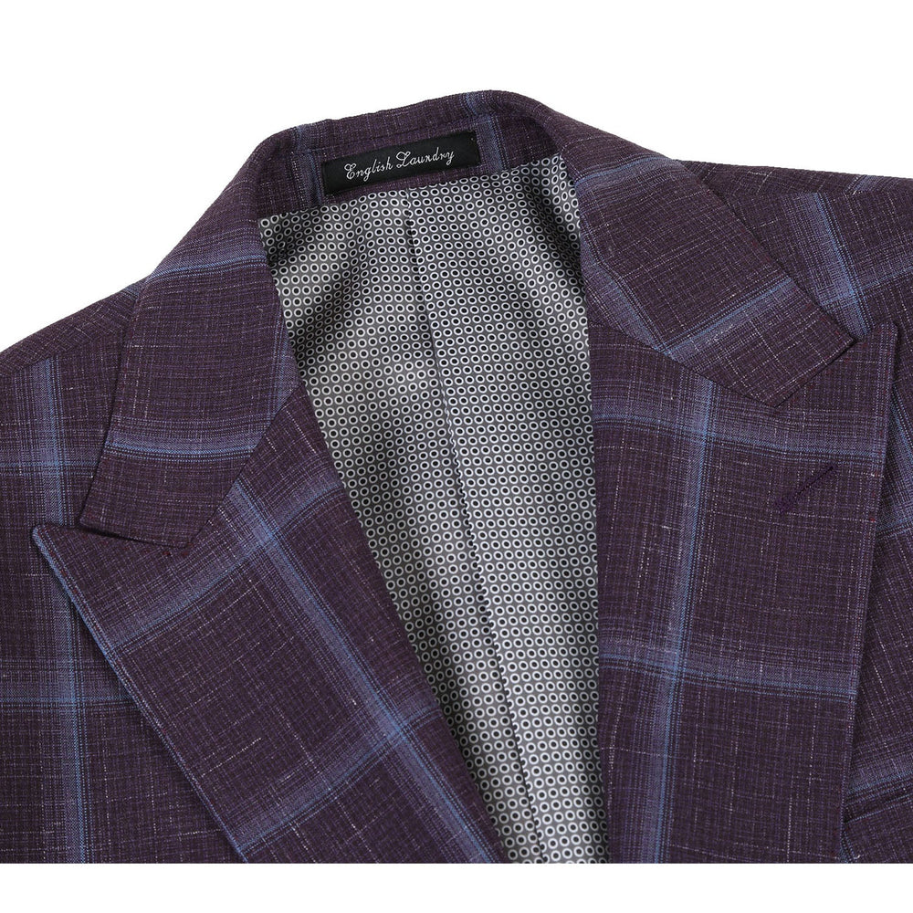 EL72-62-900 Purple Window Pane Check Wool Suit
