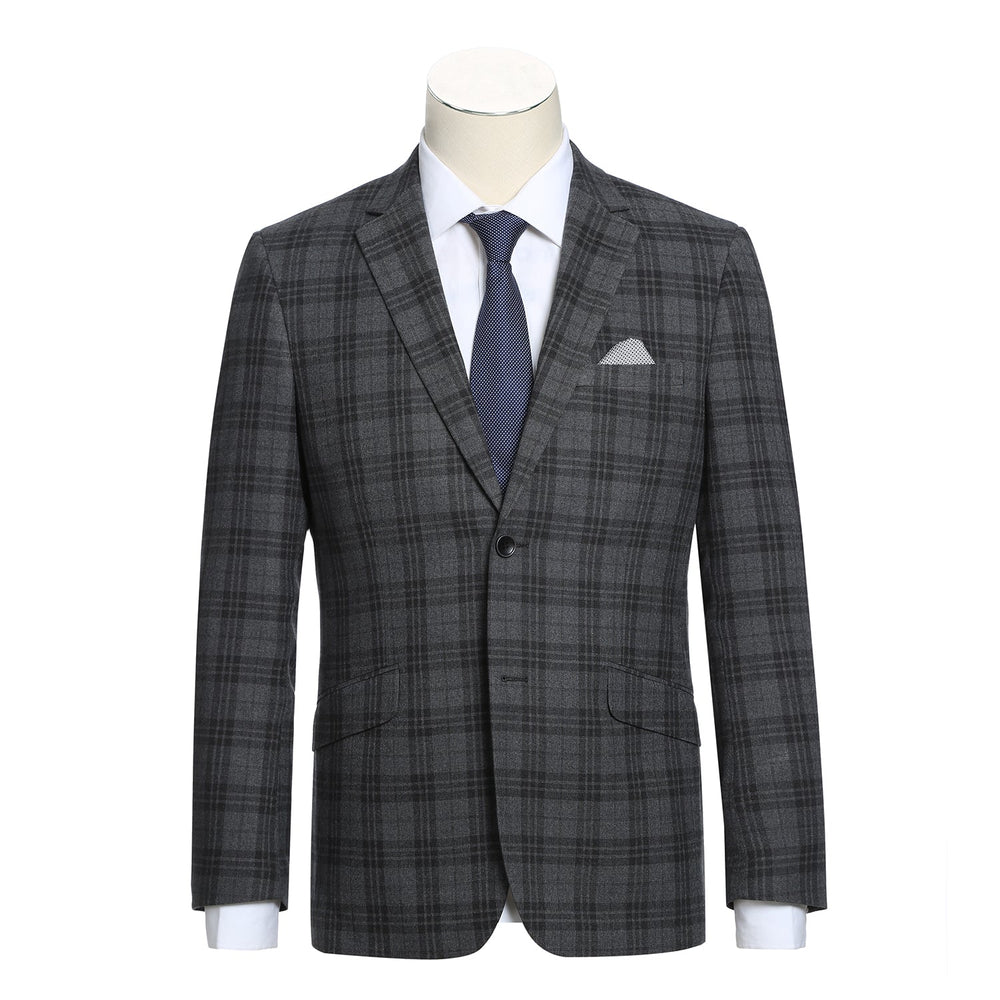 294-15 Men's Slim Fit Checked Suits