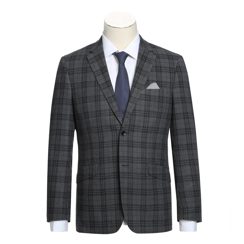 294-15 Men's Slim Fit Checked Suits