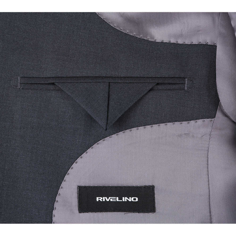 RHC100-3 Rivelino Men's Charcoal Half-Canvas Suit