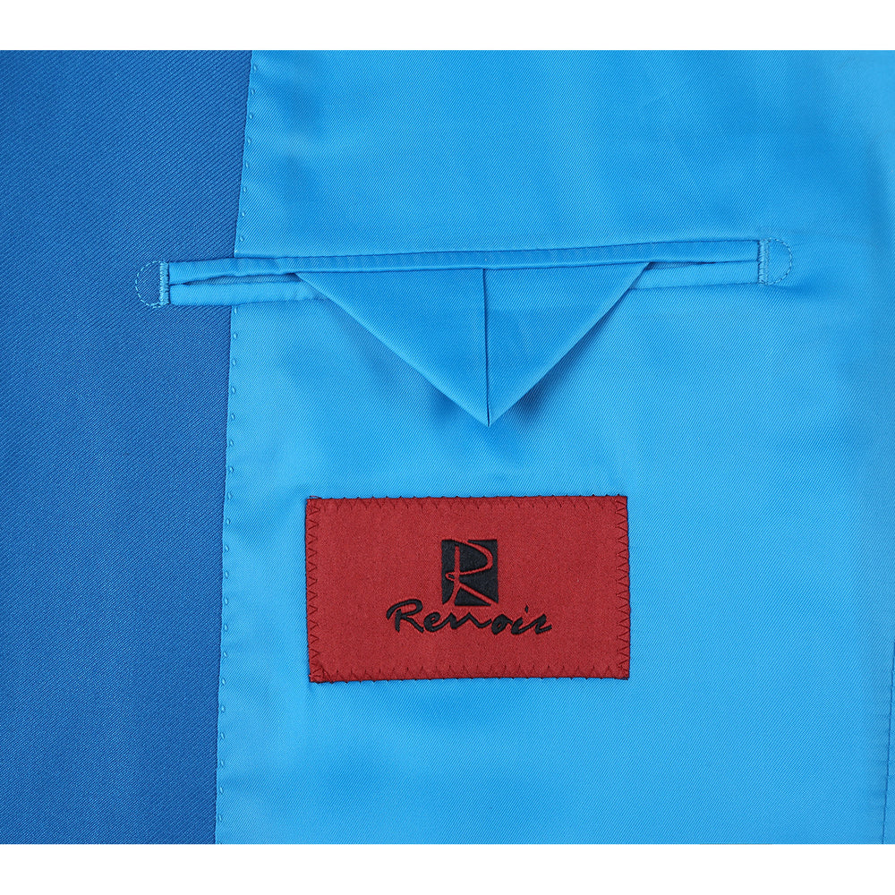 201-55 Men's Blue 2-Piece Single Breasted Notch Lapel Slim Suit