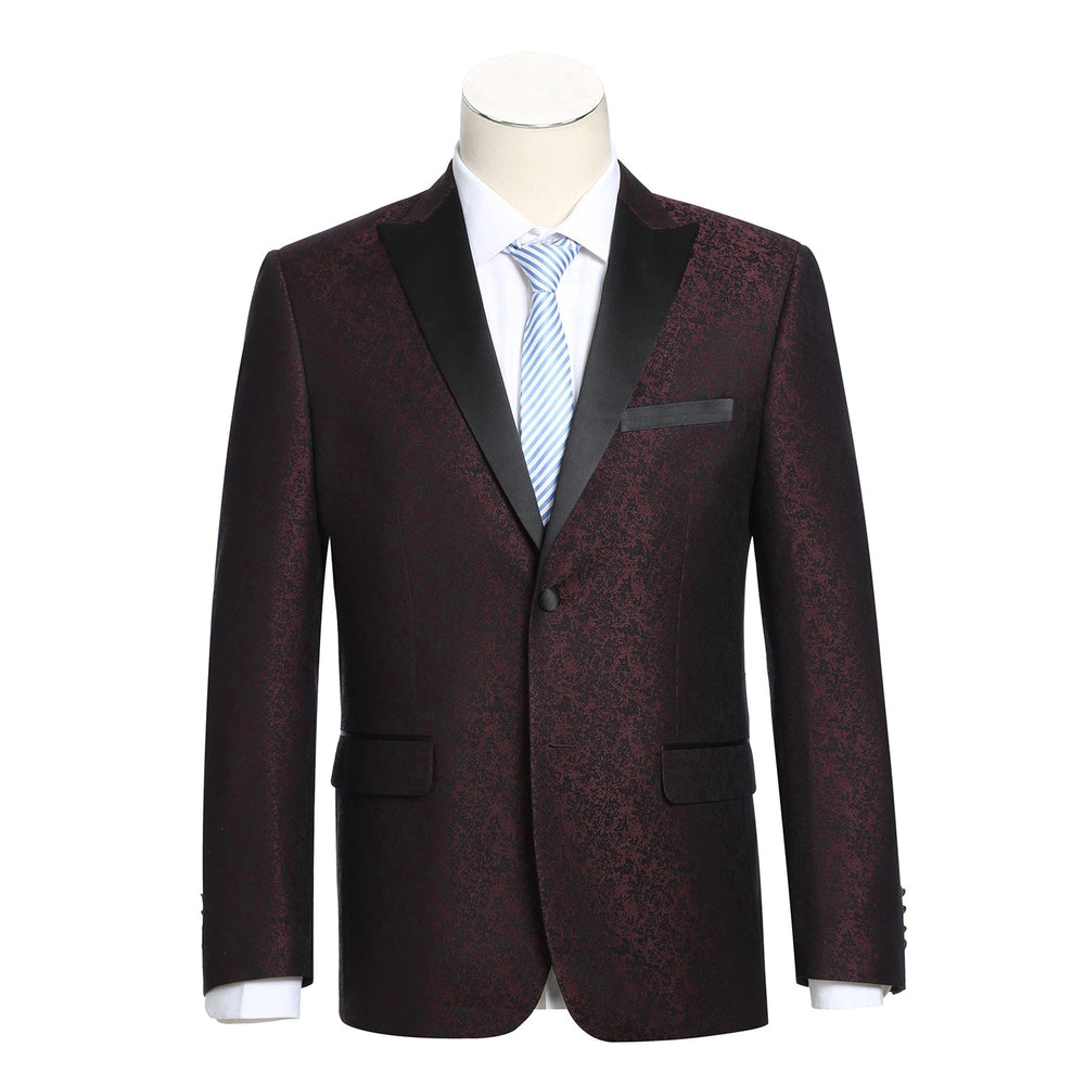 290-5 Men's Slim Fit Burgundy Tuxedo Blazer