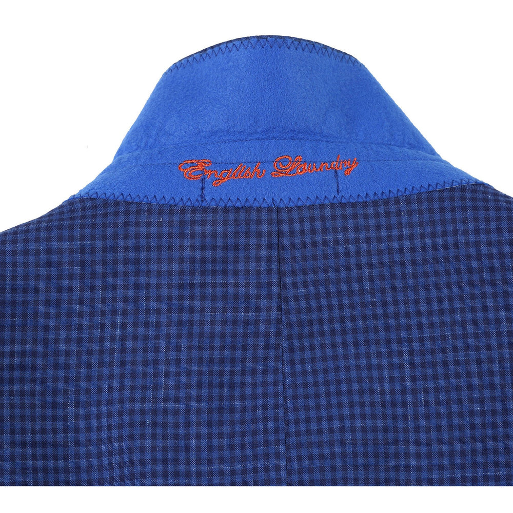 English Laundry EL72-15-405 Blue Mini-Check Wool Suit