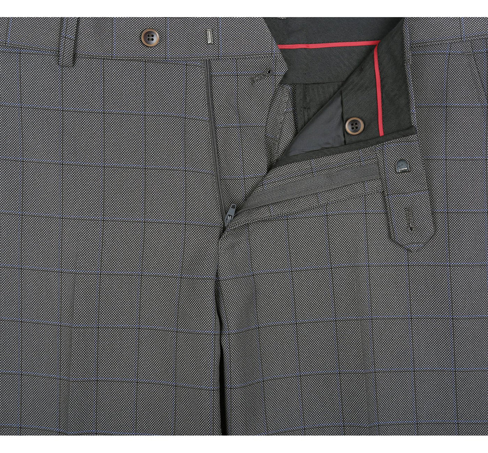 292-2 Men's Two Piece Classic Fit Windowpane Check Dress Suit