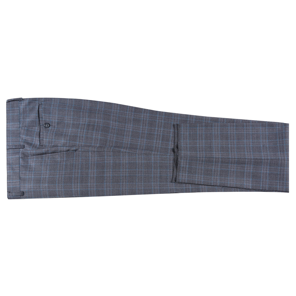 EL62-68-095 Wool Gray Checked Peak Suit