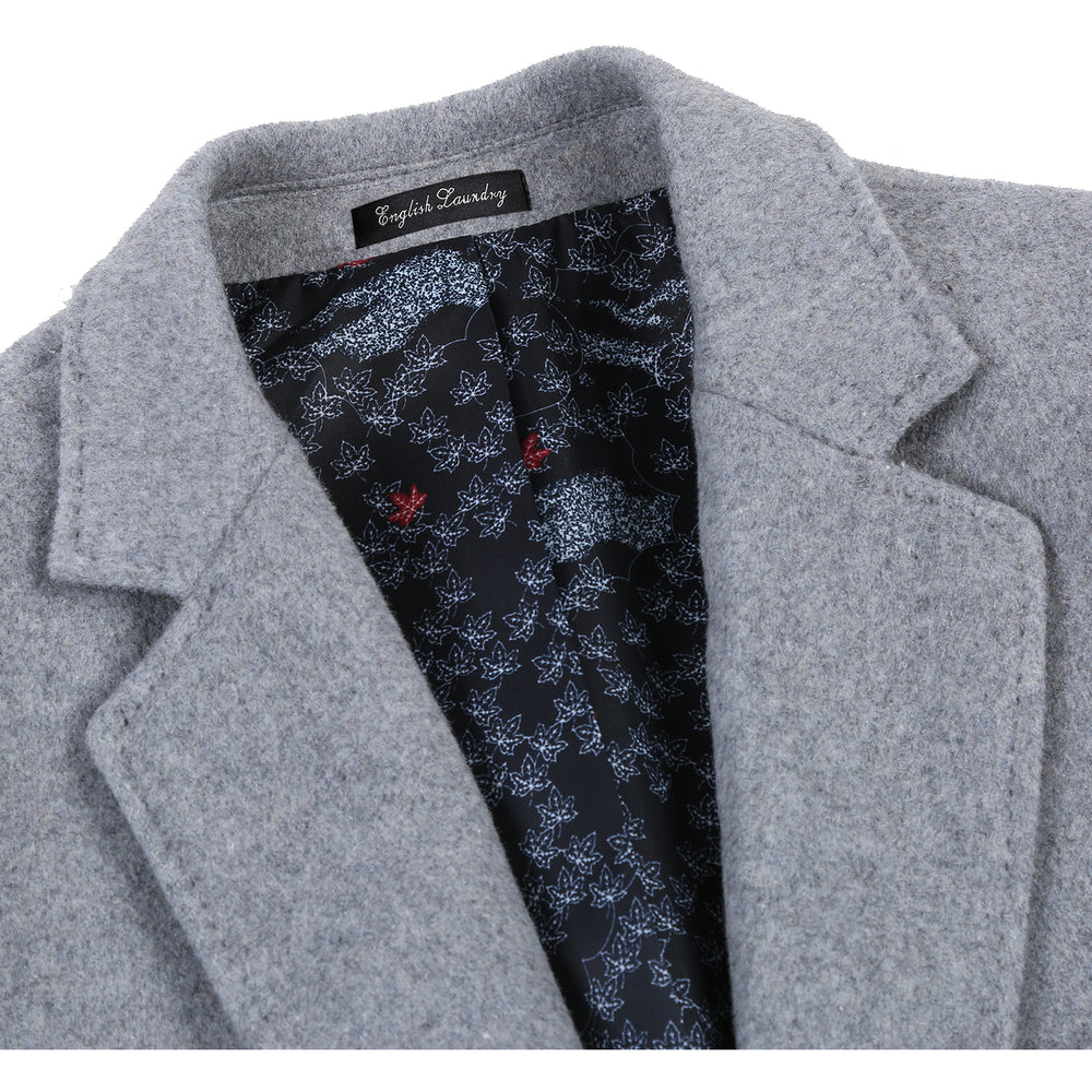 EL53-01-092 Wool Blend Breasted Light Grey Top Coat