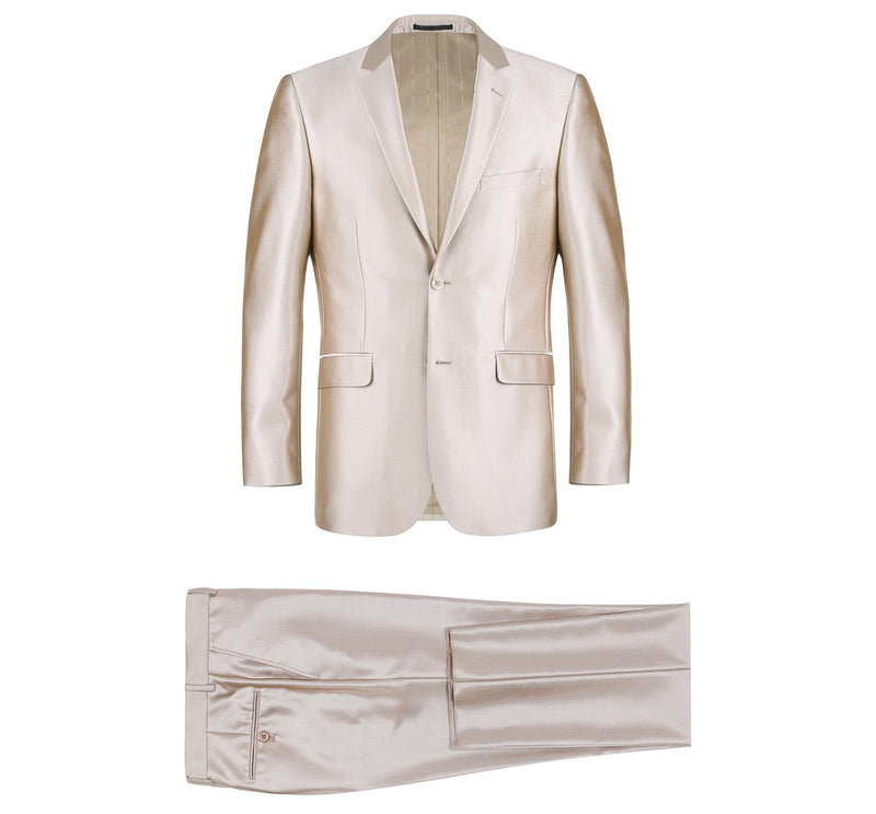 207-3 Men's Sharkskin Italian Styled Two Piece Suit