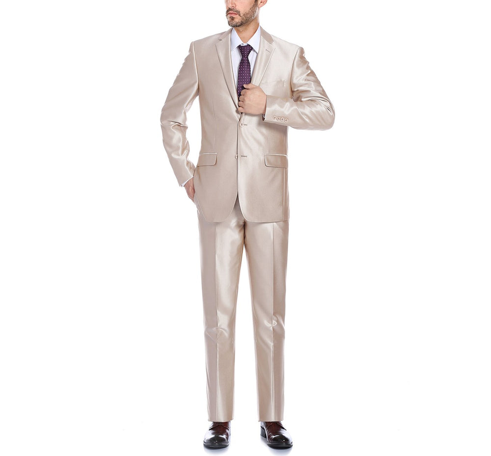 207-3 Men's Sharkskin Italian Styled Two Piece Suit