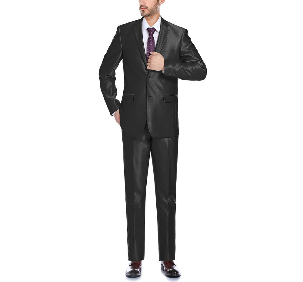 207-1 Men's Sharkskin Italian Styled Two Piece Suit